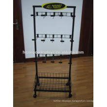 Floor Standing Movable Flase Eyelash Metal Hanging Display Stand, Cell Phone Case Display Stand